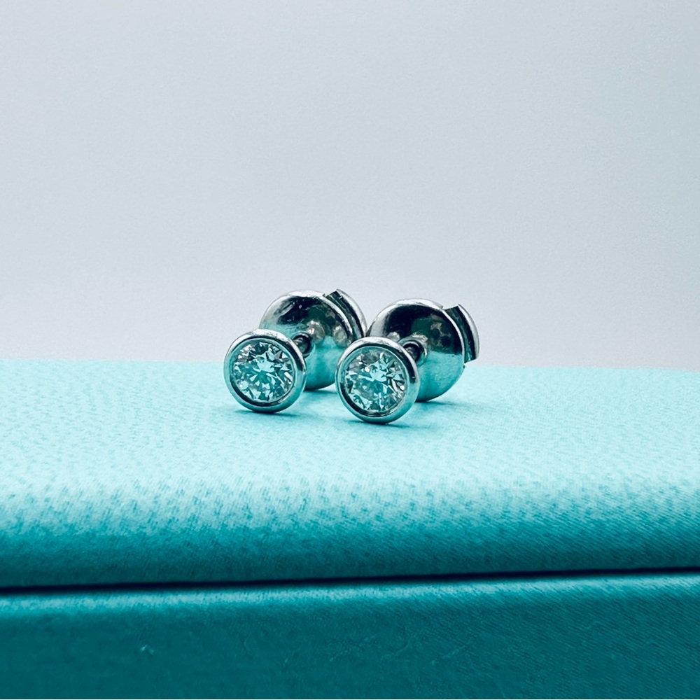 Tiffany & Co. .50 CTW Diamonds by the Yard Earrings in Platinum with Packaging - Picture 4 of 14